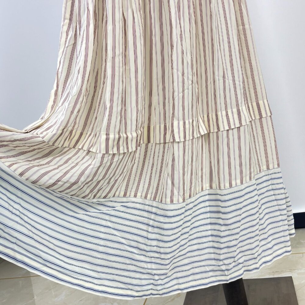 $605 NWOT SEE BY CHLOÉ Floral Stripe Maxi Skirt Size 38 Multicolor Elastic waist - Picture 6 of 12